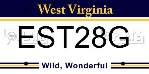 EST28G West Virginia License Plate