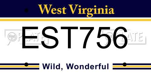 EST756 West Virginia License Plate
