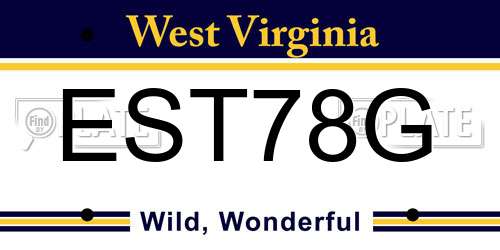 EST78G West Virginia License Plate