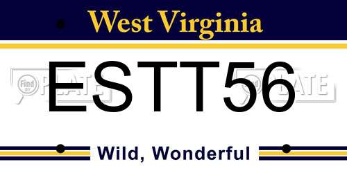 ESTT56 West Virginia License Plate