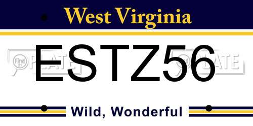 ESTZ56 West Virginia License Plate