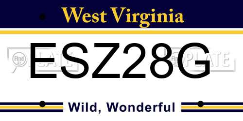 ESZ28G West Virginia License Plate