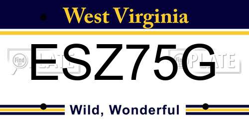 ESZ75G West Virginia License Plate
