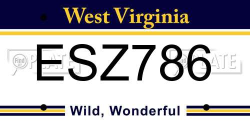 ESZ786 West Virginia License Plate