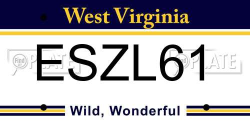 ESZL61 West Virginia License Plate