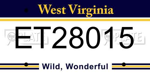 ET28015 West Virginia License Plate