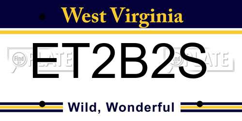 ET2B2S West Virginia License Plate
