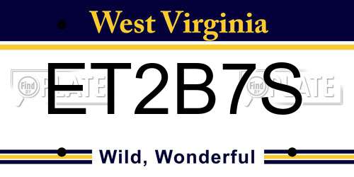 ET2B7S West Virginia License Plate