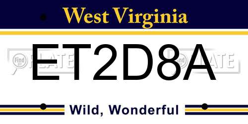 ET2D8A West Virginia License Plate