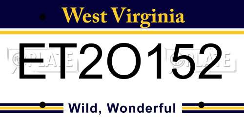 ET2O152 West Virginia License Plate