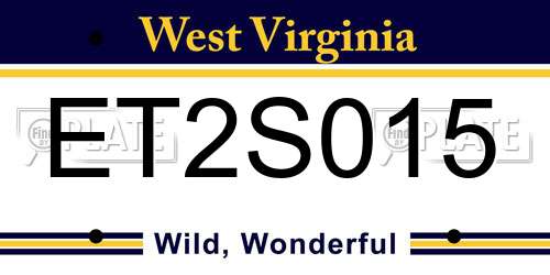 ET2S015 West Virginia License Plate