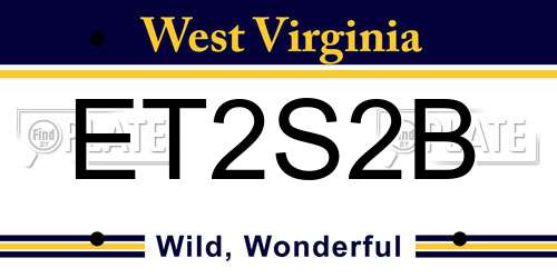 ET2S2B West Virginia License Plate