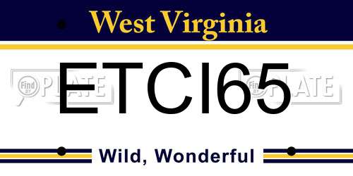 ETCI65 West Virginia License Plate