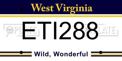 ETI288 West Virginia License Plate