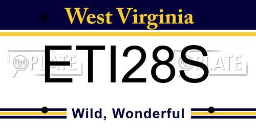 ETI28S West Virginia License Plate