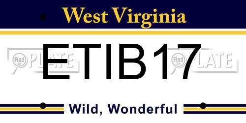 ETIB17 West Virginia License Plate