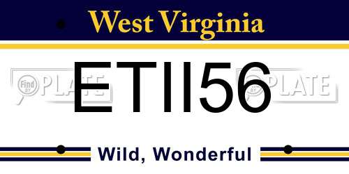 ETII56 West Virginia License Plate
