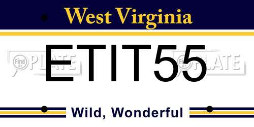 ETIT55 West Virginia License Plate