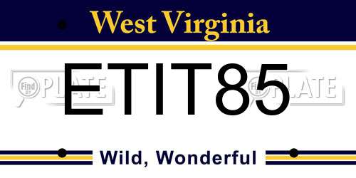 ETIT85 West Virginia License Plate