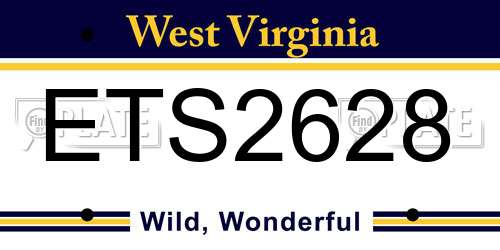 ETS2628 West Virginia License Plate