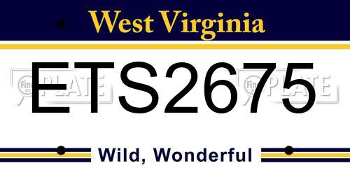 ETS2675 West Virginia License Plate