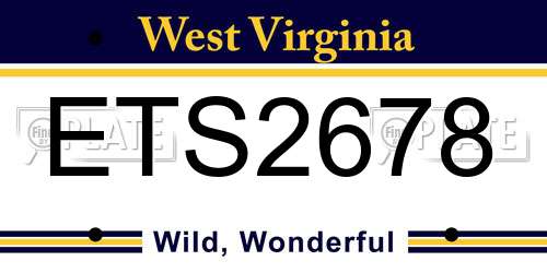 ETS2678 West Virginia License Plate
