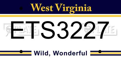 ETS3227 West Virginia License Plate