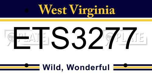ETS3277 West Virginia License Plate