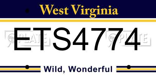 ETS4774 West Virginia License Plate