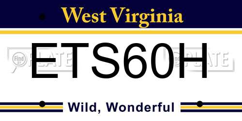 ETS60H West Virginia License Plate