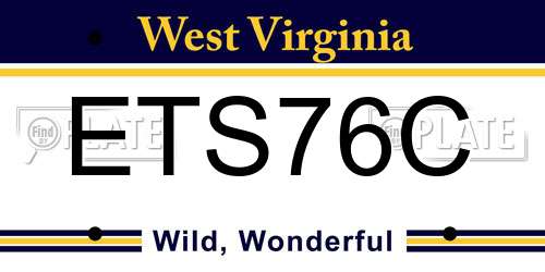 ETS76C West Virginia License Plate