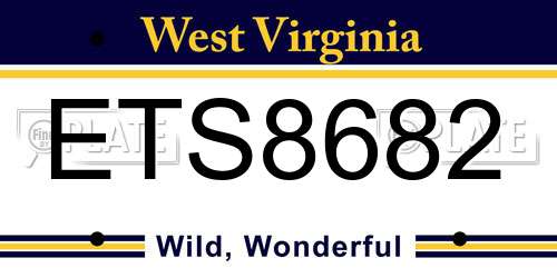 ETS8682 West Virginia License Plate