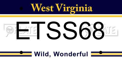 ETSS68 West Virginia License Plate