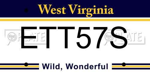 ETT57S West Virginia License Plate