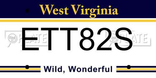 ETT82S West Virginia License Plate