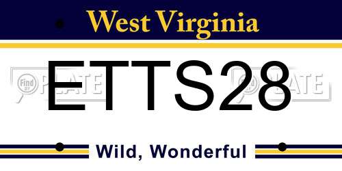 ETTS28 West Virginia License Plate