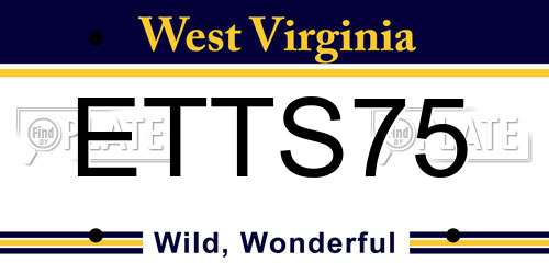 ETTS75 West Virginia License Plate