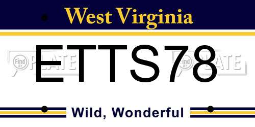 ETTS78 West Virginia License Plate