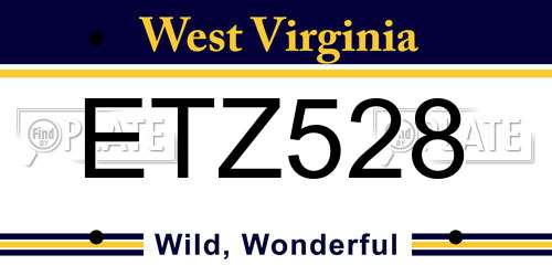ETZ528 West Virginia License Plate
