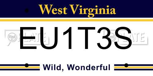 EU1T3S West Virginia License Plate