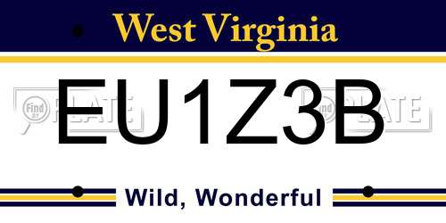 EU1Z3B West Virginia License Plate