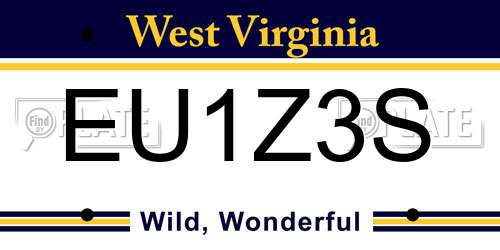 EU1Z3S West Virginia License Plate