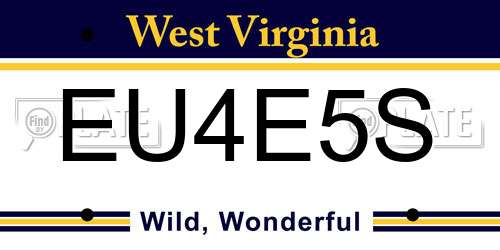 EU4E5S West Virginia License Plate
