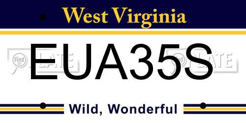 EUA35S West Virginia License Plate
