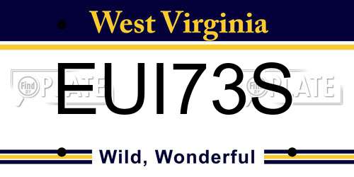 EUI73S West Virginia License Plate