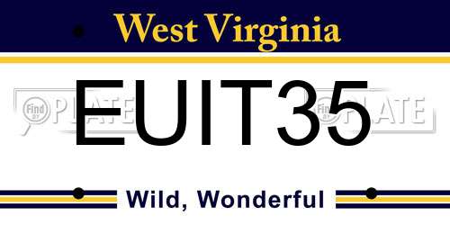 EUIT35 West Virginia License Plate