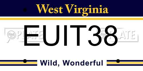 EUIT38 West Virginia License Plate