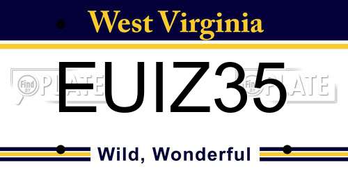 EUIZ35 West Virginia License Plate