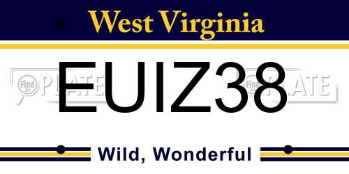 EUIZ38 West Virginia License Plate