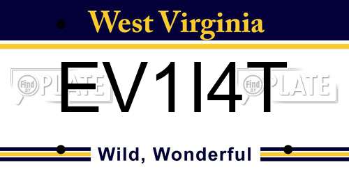 EV1I4T West Virginia License Plate